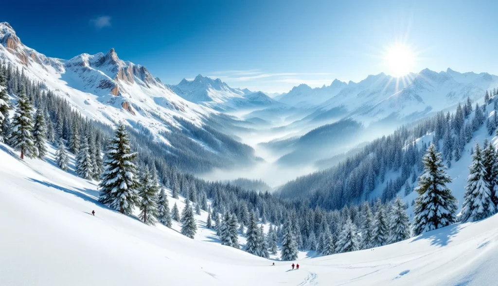 Hors piste à Gresse en Vercors avec skieurs sur neige vierge