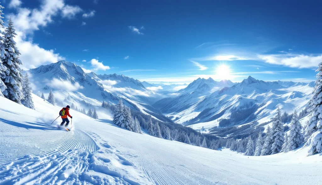 hors-piste-la-toussuire Ski hors-piste à La Toussuire avec skieurs sur pentes enneigées