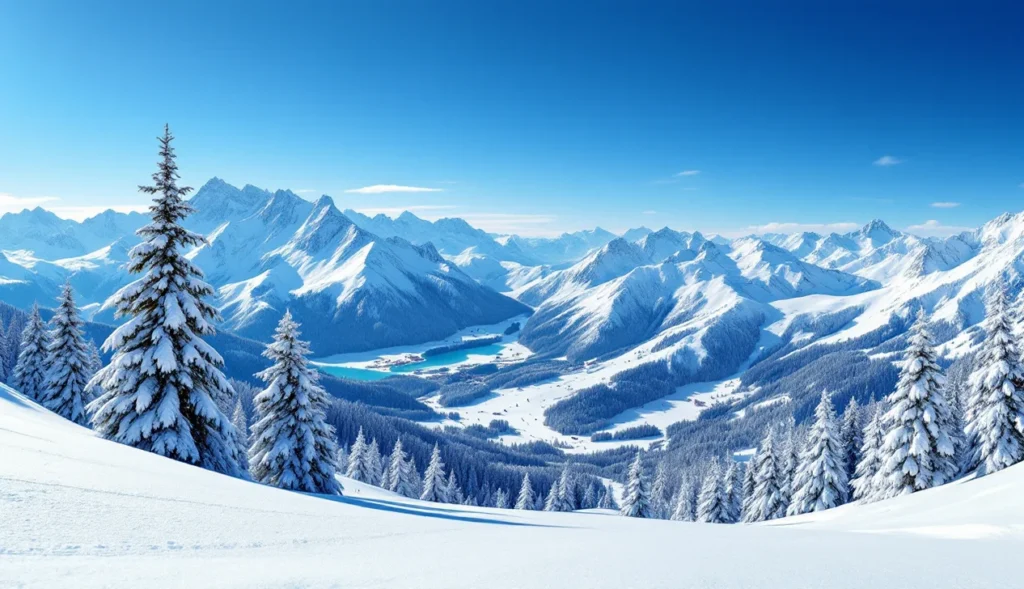 Ski hors piste Praloup avec skieurs sur des pentes enneigées