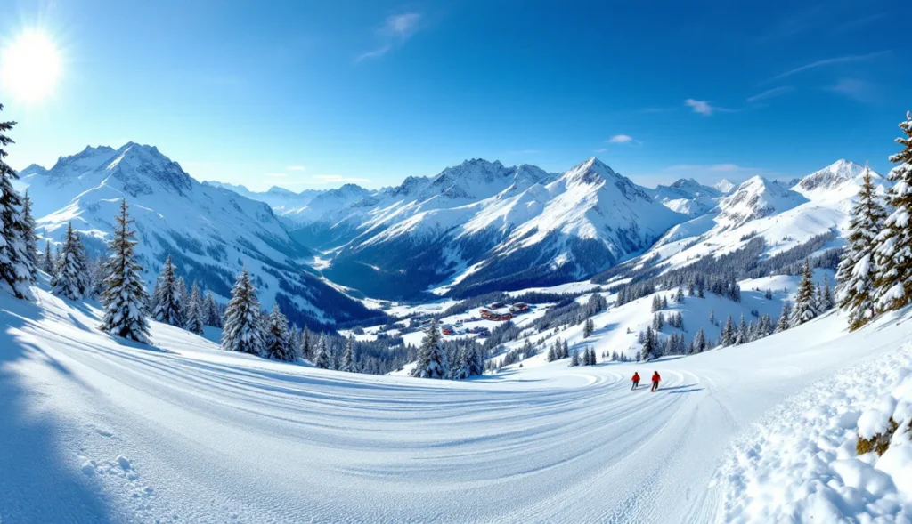 hors-piste-valloire Skieurs hors-piste à Valloire, Savoie, dans un paysage montagneux enneigé