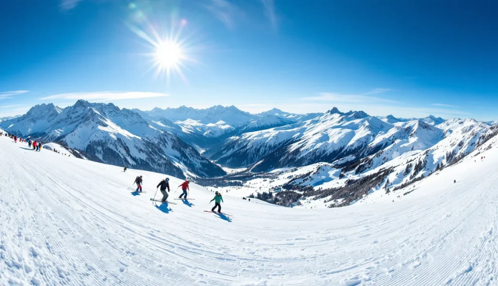Ski hors piste à Vaujany avec skieurs sur neige fraîche